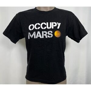 SpaceX Occupy Mars Elon Musk Black Cotton T-Shirt Women's MEDIUM
